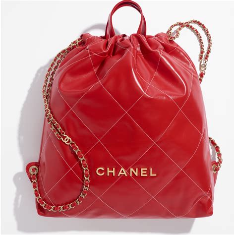 chanel calfskin backpack embellished with a cc signature